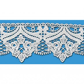WHITE 3 INCH ROSE POINTS VENICE LACE
