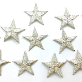 Silver Metallic 1-1/4" Embroidered Star Applique