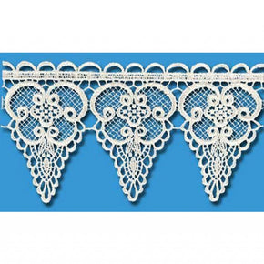 WHITE 3 1/4 INCH POINTED VENICE LACE