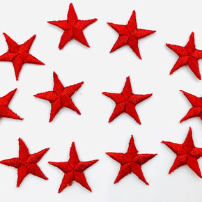 Red 7/8" Star Iron-on Embroidered Applique