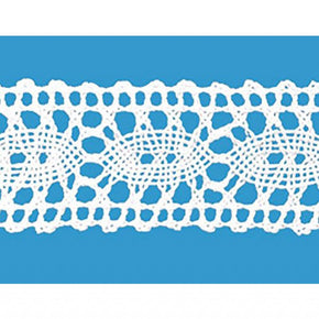 White 1-1/4" Oval Cluny Lace  Insert