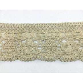 Trimplace Natural 3 - 1/2 Inch Vintage Cluny Lace with 1/4" Ribbon