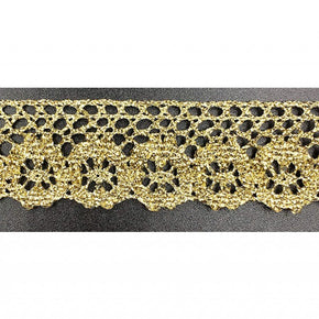 Trimplace Gold Metallic 1" Cluny Lace