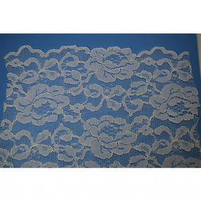TRIMPLACE 52" WIDE WHITE LACE GALLOON with IRIDESCENT CORDING-Sold By the YARD