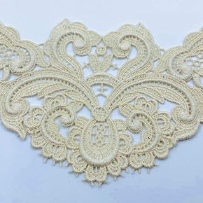 Natural Vintage Venice Lace Front Yoke (12-1/2" Across X 4" High) - 5 Pieces