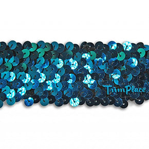 TURQUOISE 1-1/2 INCH STRETCH SEQUIN