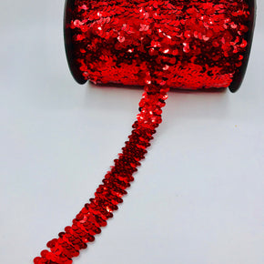 Trimplace Red (2 Row) 3/4" Zig Zag Stretch Sequin