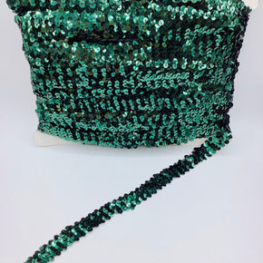 Forest Green (2 Row) 3/4" Zig Zag Stretch Sequin