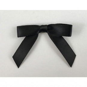 Trimplace Black Satin Bow 2" Wide x 1 1/4" High