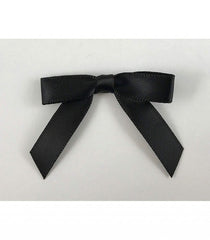? black satin eyelet trim bow set Alexandra Pijut Olivia Bow Set in Black Silk Faille main image 3