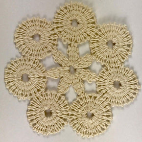 Trimplace Corded Natural Venice Lace Circle - 3 3/4 x 3 3/4