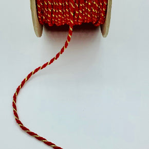 Red/Gold 1/8" Metallic Twist Cord