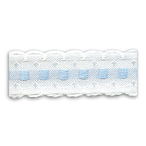 WHITE / LT. BLUE 3/4 INCH PULL THRU JACQUARD