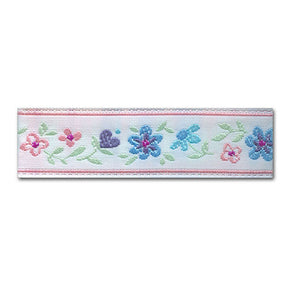 PINK 5/8 INCH MULTI FLORAL JACQUARD