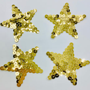Gold Sequin Star 3" X 3" Iron ON