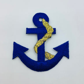 Blue & Gold Heat Seal Anchor Applique (2-1/4" Wide X 2-1/2" High) - 6 Pieces