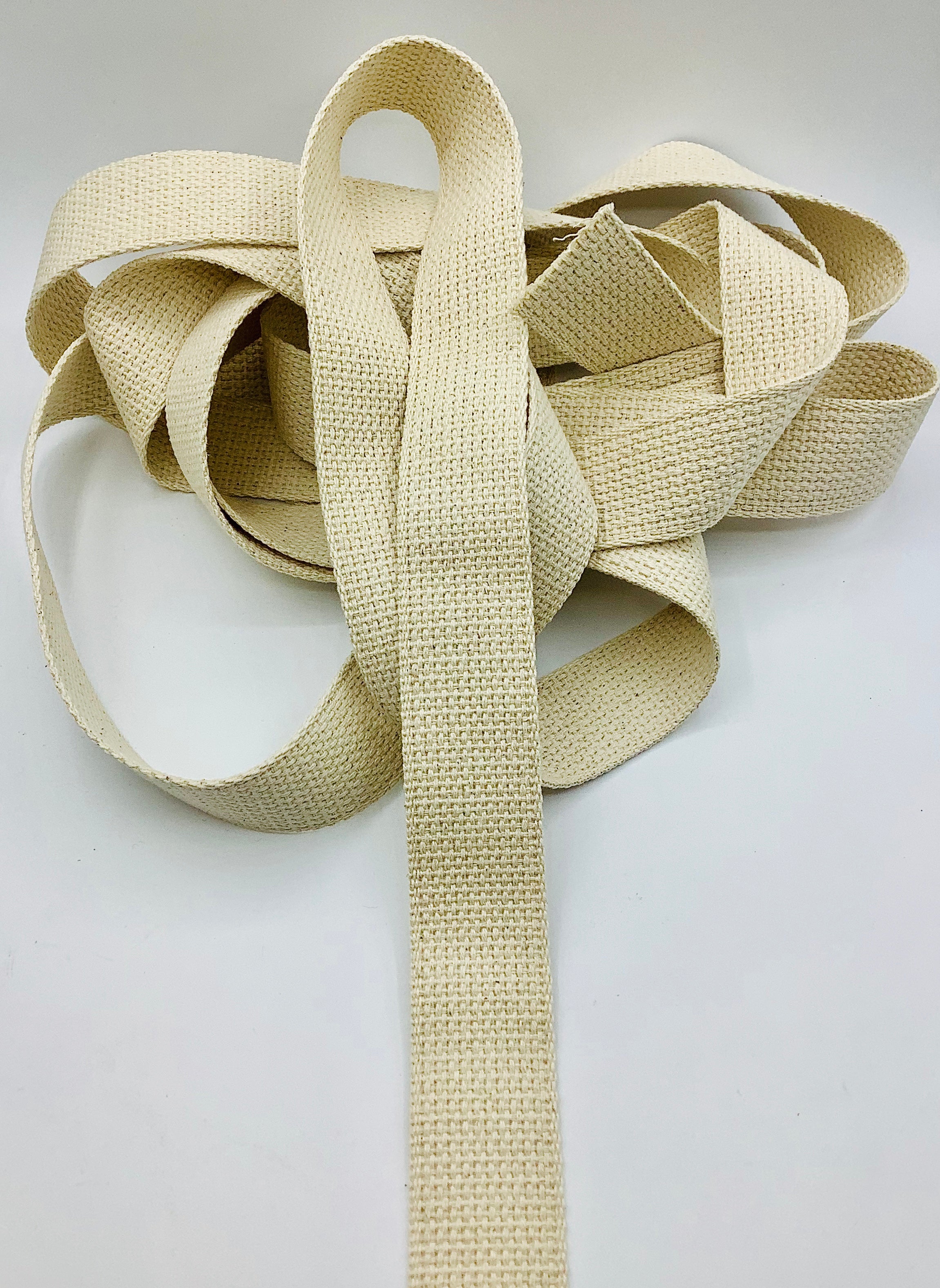 Natural & Black Upholstery Webbing Trim - Sold By The Yard-N