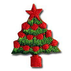 CHRISTMAS TREE PRESS-ON APPLIQUE 3/4" X 1"