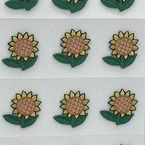 Trimplace Sunflower Press-ON Applique- 1inch x 1 inch - 12 Pieces