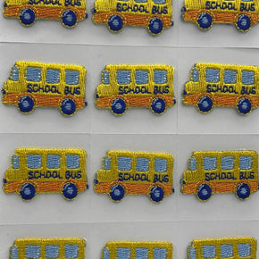 Trimplace School Bus Press-ON Applique- 1-1/4 inch x 3/4 inch - 12 Pieces