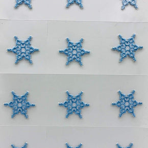 Trimplace Snow Flake Press-ON Applique- 1-3/8 inch x 1-3/8 inch - 12 Pieces