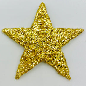 Trimplace Gold 1-5/8" Heat Seal Star Applique - 25 Pieces