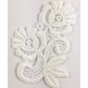 Trimplace  White Vintage Venice Lace Applique 2" x 3"-100% Cotton