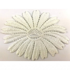 Trimplace White Vintage 100% Cotton Venice Flower-5" Wide x 3 3/4 High