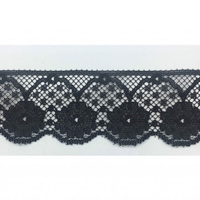 Trimplace Black 1-1/2 Inch Flat Swiss Daisy Lace