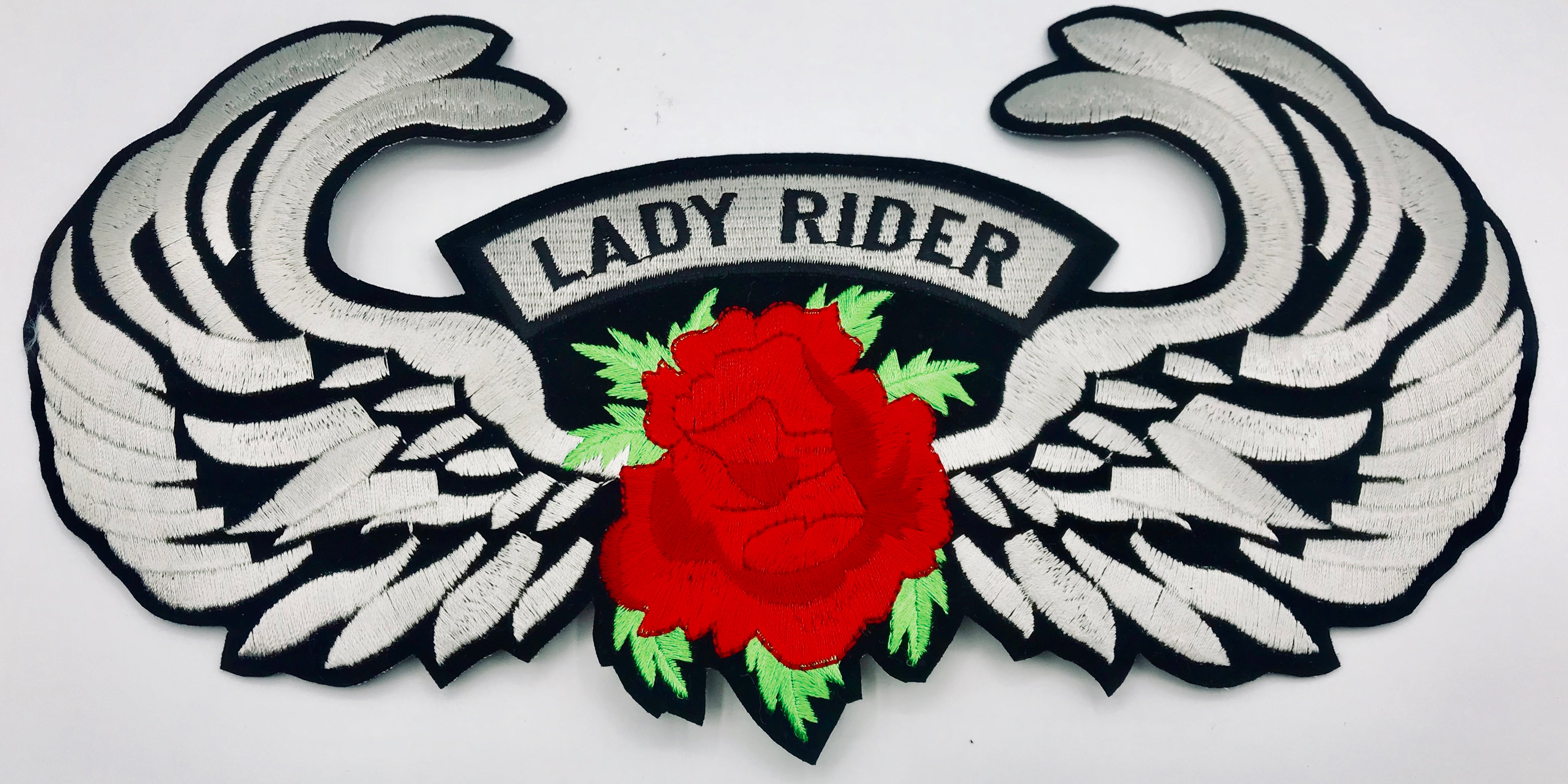 Lady Rider Top Rocker Patch 11  Double Border Womens Biker Vest