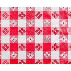 Trimplace (RED) 54 Inch Vinyl Tavern Check Fabric With Non Woven Flannel Back