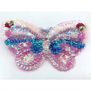 Trimplace Sequin Butterfly Applique 6" wide x 3 1/2" high